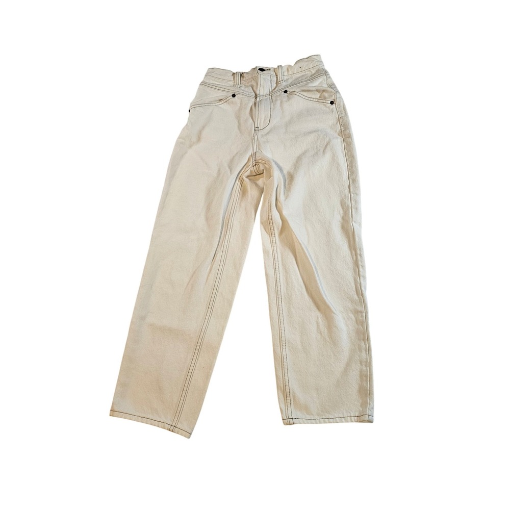 Abercrombie & Fitch High Rise Jeans Womens 26/2S Off White Western Yoke‎ Stitch
